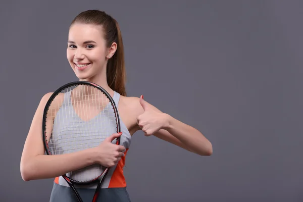 Young and sexy tennis player — Stock Photo, Image