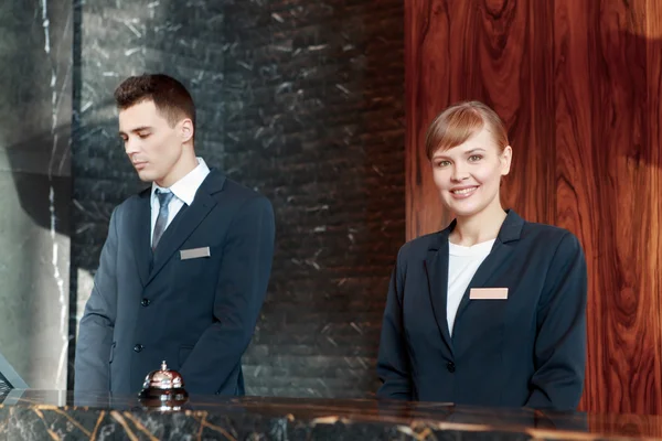 Hotel reception desk at work — Stock Photo, Image