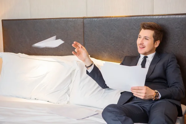 Businessman in the luxury hotel