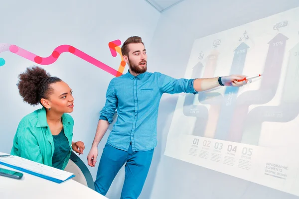 Young creative people at brainstorming — Stock Photo, Image