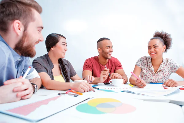 Young creative people at brainstorming — Stock Photo, Image