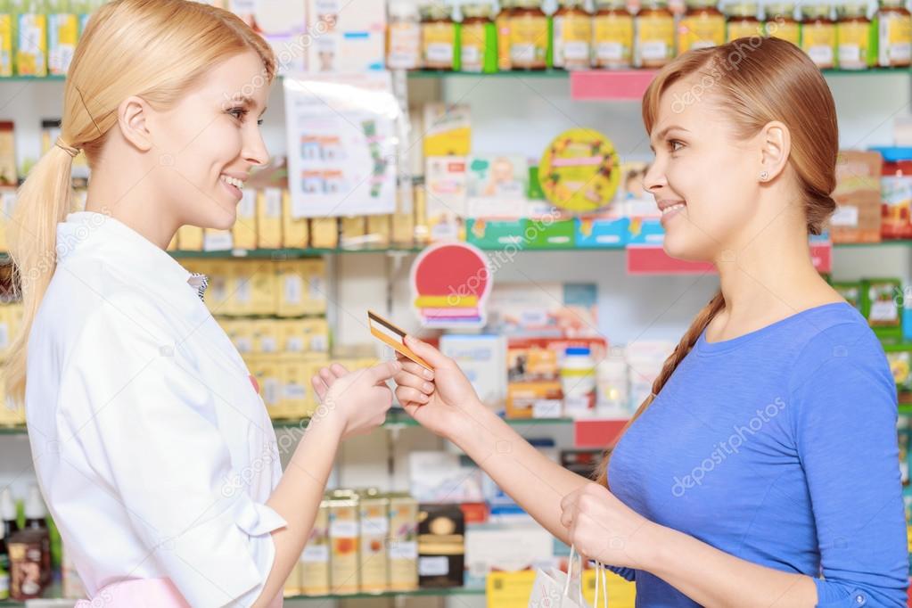 Making purchase in a drugstore