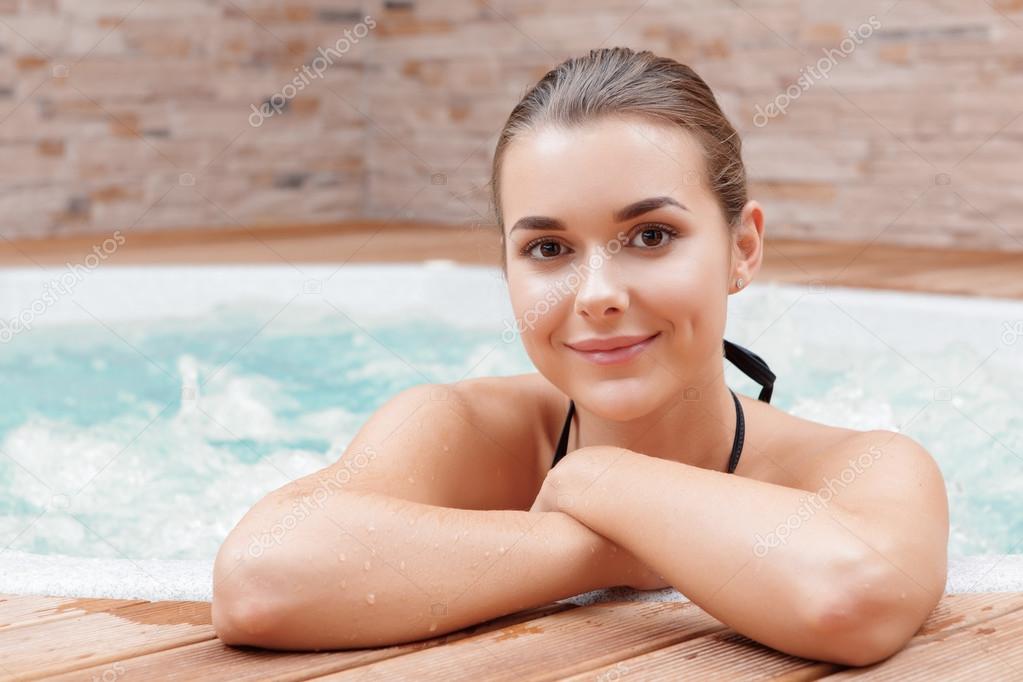 Woman in a spa center