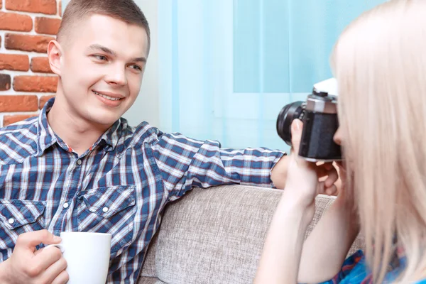 Sweet couple on a date — Stock Photo, Image