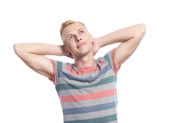 Man with arms behind his head — Stock Photo, Image