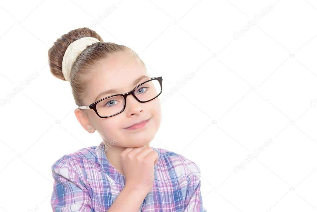 Small girl wearing glasses