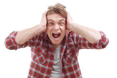 Şaşırmış adam korku ifade