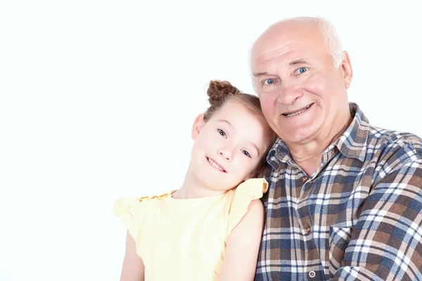 Dziadek z córką grand — Zdjęcie stockowe