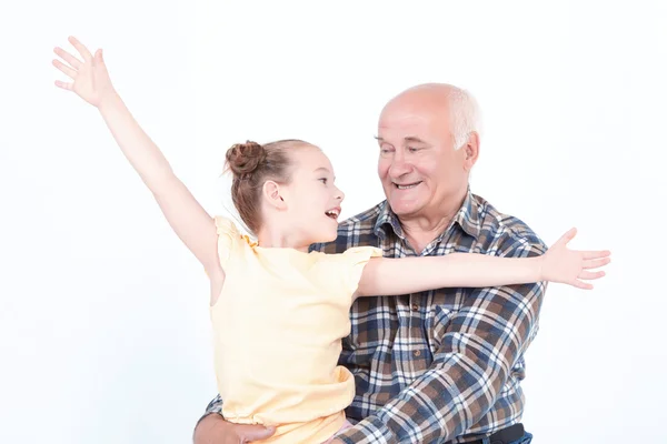 Großvater mit seiner Enkelin — Stockfoto