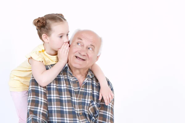 Grandfather with his grand daughter — Stock Photo, Image