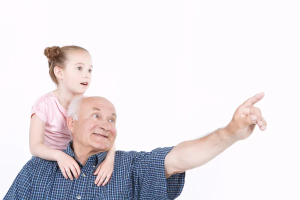 Grandfather spending time with granddaughter — Stock Photo, Image