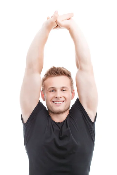 Muscled man during workout — Stock Photo, Image