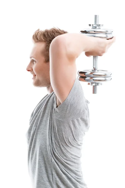 Handsome man during workout — Stock Photo, Image