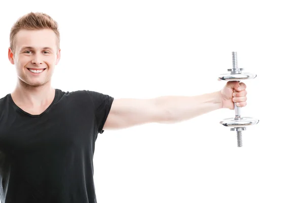 Handsome guy during workout — Stock Photo, Image