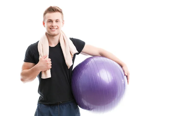 Handsome guy during workout — Stock Photo, Image