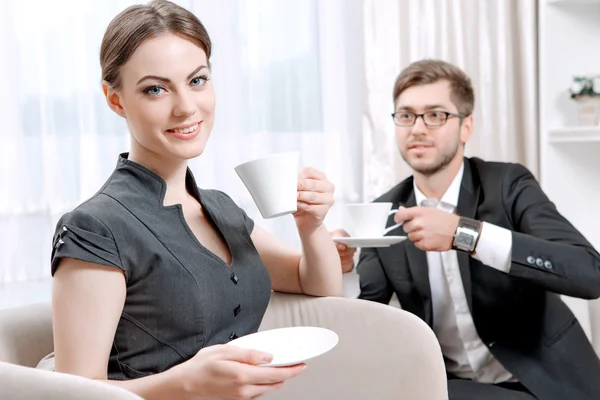 Young man with his psychologist — Stock Photo, Image