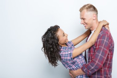 Güzel çift gri izole