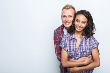 Güzel çift gri izole