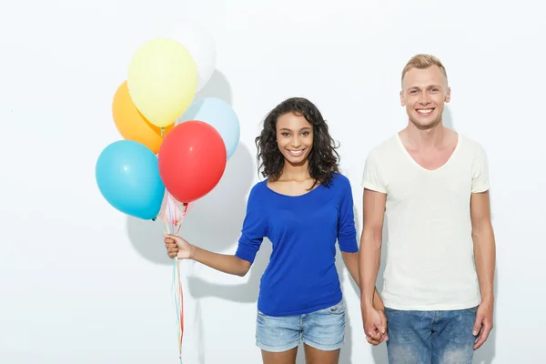 Sweet couple isolated on white — Stock Photo, Image