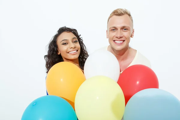 Sweet couple isolated on white — Stock Photo, Image