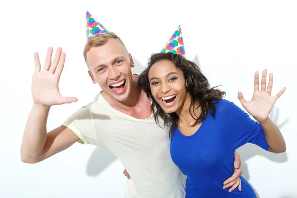 Pareja celebrando cumpleaños —  Fotos de Stock