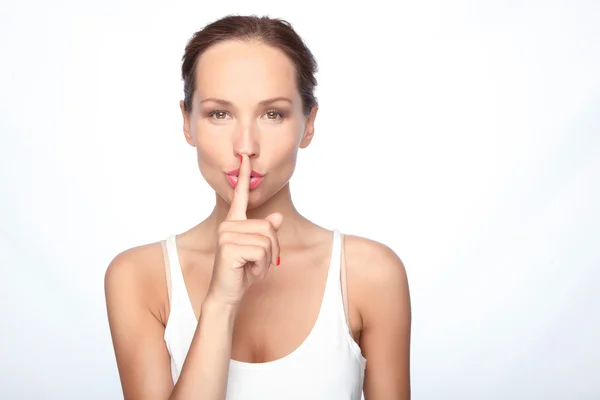 Hermosa mujer mostrando emociones — Foto de Stock