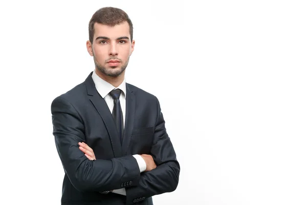 Knappe jongen geïsoleerd op wit — Stockfoto