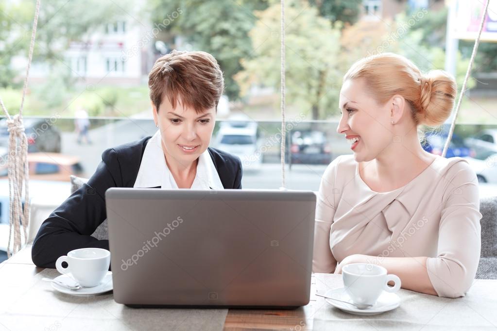 Businesswomen during a business lunch 