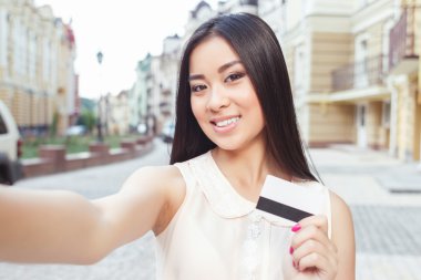 Asian  woman on shopping