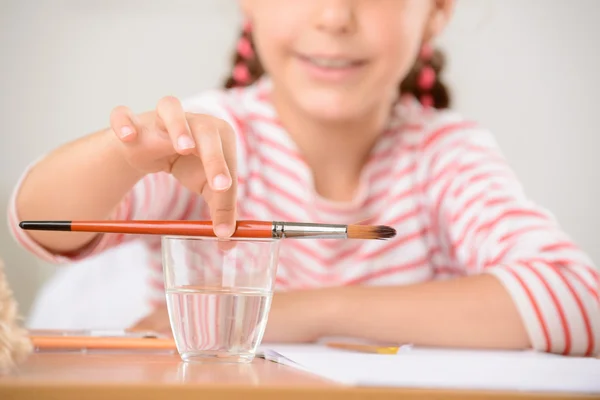 Mooi meisje schilderij — Stockfoto