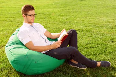 Pleasant guy relaxing.