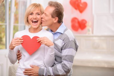 Agreeable couple celebrating St Valentine day