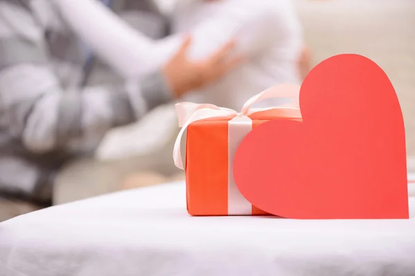 Loving couple celebrating St Valentine day — Stock Photo, Image