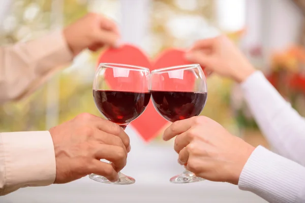 Pleasant couple drinking wine — Stock Photo, Image