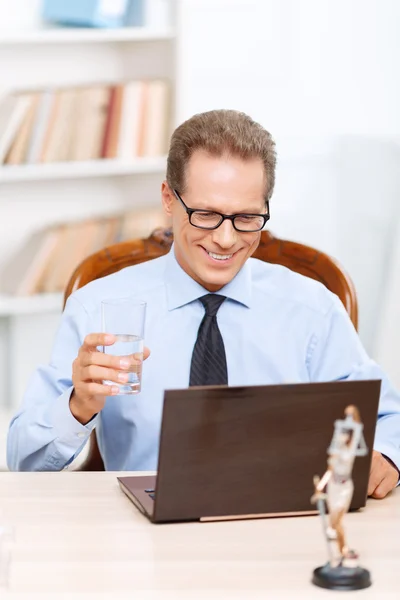 Professional lawyer working on computer — Stock Photo, Image