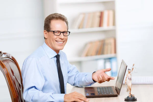 Professional lawyer working on computer — Stock Photo, Image