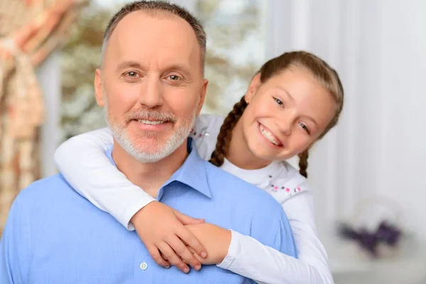 Grandfather sitting with his grandchild — Stock Photo, Image