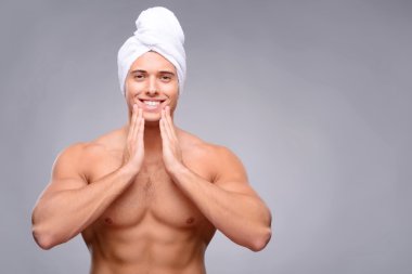 Handsome guy after a shower