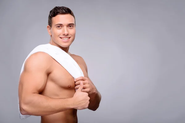 Handsome guy after a shower — Stock Photo, Image