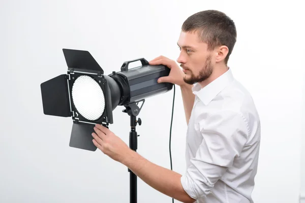 Young male professional photographer — Stock Photo, Image