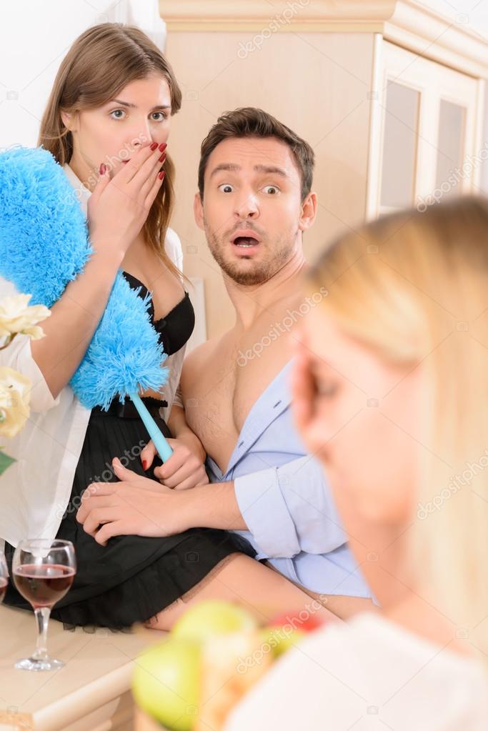 woman sees her husband commiting adultery