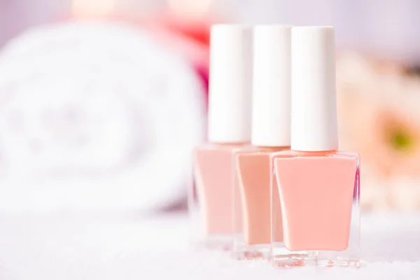 Nail polishes standing on the table — Stock Photo, Image