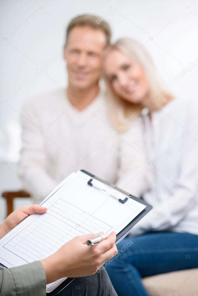 Adult couple during psychological therapy session