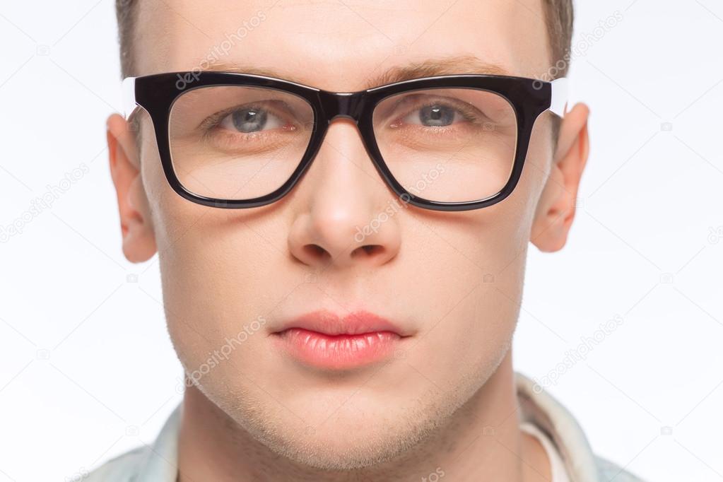 Handsome man wearing glasses.