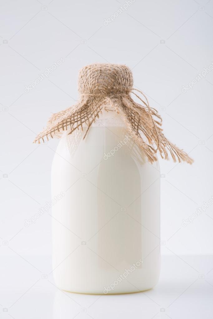 Big glass bottle of milk