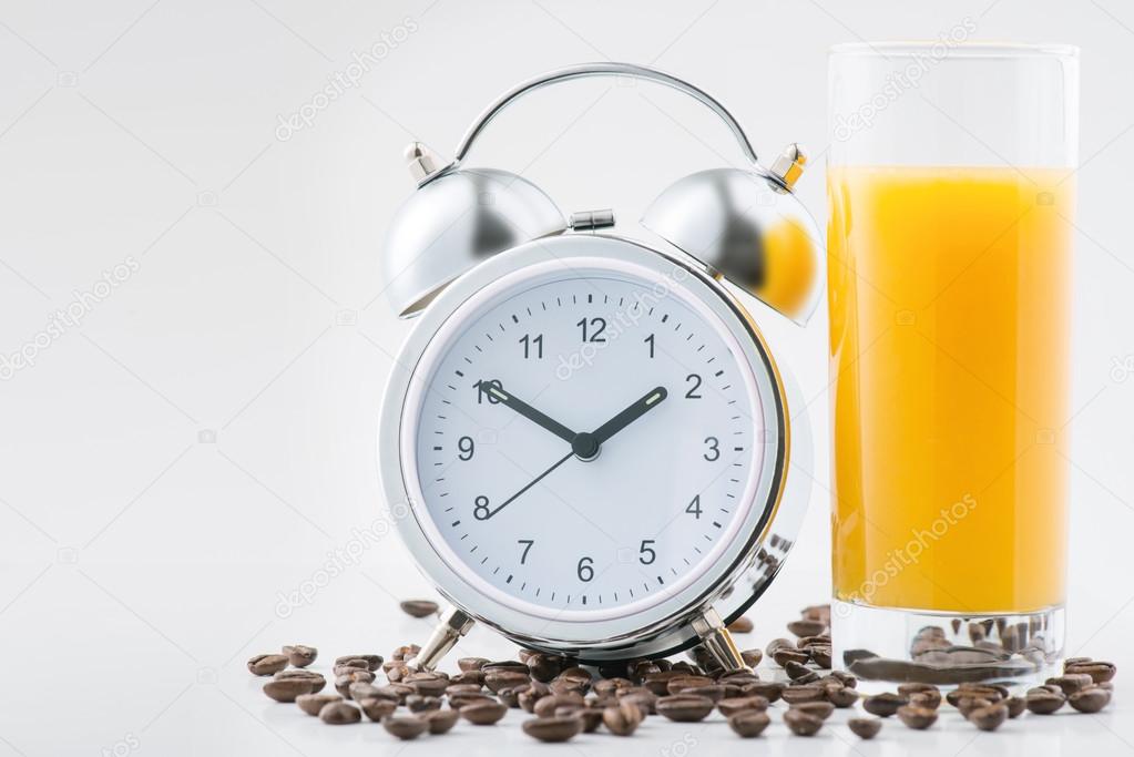 Alarm clock and fresh juice