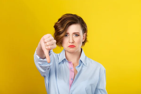 Woman looking upset and disappointed — Stock Photo, Image