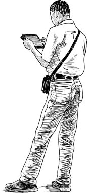 okuma bir adamın kroki