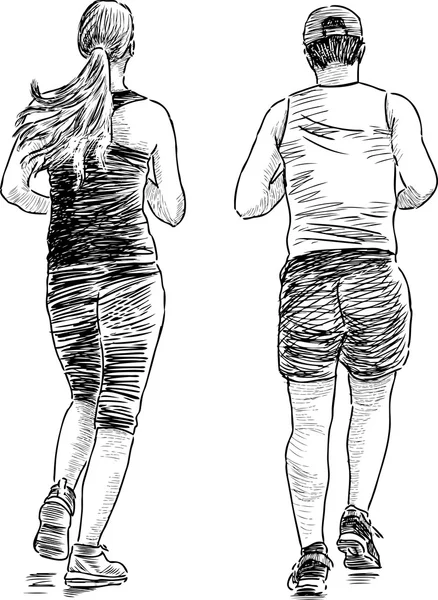 Κορίτσι με το τρέξιμο το πρωί — Διανυσματικό Αρχείο
