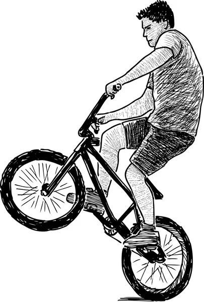 アクティブな若いサイクリスト — ストックベクタ